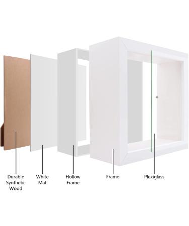 7x7 White Shadow Box Frame - Deep Display Case for Dried Flowers, Crafts, Wedding Memories, and More - Wall & Tabletop Shadow Box - Buy Online on GoSupps.com