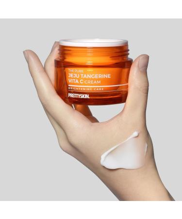 PRETTYSKIN Pure Tangerine Vitamin C Face Cream 1.75 fl.oz. Lightweight Non-Sticky Moisturize With Jeju Tangerine Extract Vitamin Complex | Korean Skincare for Hydration & Skin Support - Buy Online on GoSupps.com
