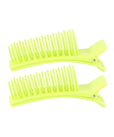 2pcs Hair Styling Clips - Non-slip Matte Handle, ABS Splint, Fluorescent Green - Buy Online on GoSupps.com