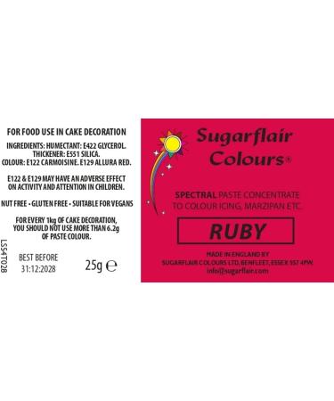Ruby Spectral Food Colouring Paste - 25g | Highly Concentrated Dye for Sugar Pastes, Buttercream & Cake Mix - Buy Online on GoSupps.com