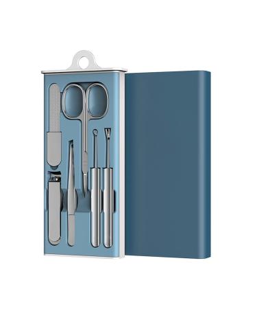 Nail Clippers Set Ladies Men's Stainless Steel Manicure Clippers 6 Pieces Green Blue Light Blue Red (Color : C)