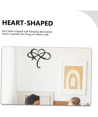 1pc Iron Pendant Ornament Metal Heart Sign Hanging Heart Shaped Pendant Wrought Iron Wall Decoration 40x35cm Black - Buy Online on GoSupps.com