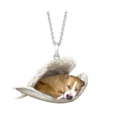 Hujinkan Pendant Chain Necklace Women Stainless Steel Sleeping Angel Dog Wings Necklace Fashion Jewelry Accessory Angle Necklace For New Year Anniversary Dating Easter Thanksgiving Gifts 4