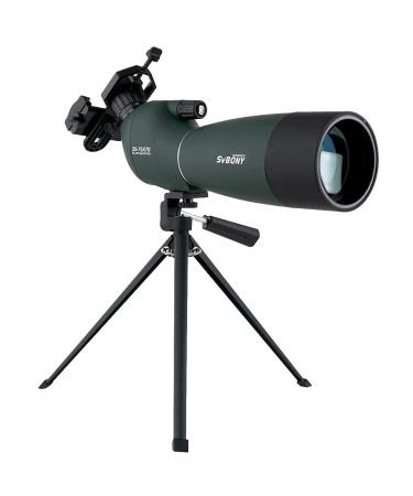 SVBONY SV28 Spotting Scope with Tripod 25-75x70mm Waterproof Angled Bak4 Prism for Target Shooting Bird Watching Hunting