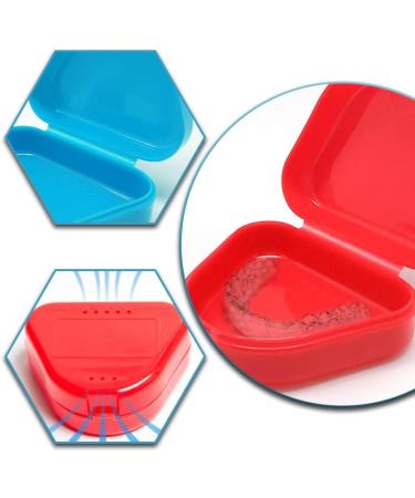 Buy Taoranju 2-Piece Orthodontic Retainer Cases - Ventilated Dental Storage Boxes in Red & Blue for Mouth Protection - Buy Online on GoSupps.com