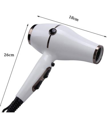 1800W Professional Hair Dryer Powerful Hairdryers with 2 Nozzles Lightweight Blow Dryer Fast Dry 2 Speed 3 Heat Cool Shot Setting Long Cable AC Motor Fast Drying Time and Frizz Free Shine White Small - Buy Online on GoSupps.com