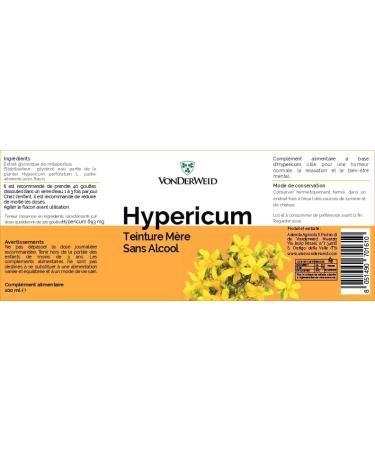 Vonderweid - St. John's Wort Mother Tincture Alcohol Free | Glyceric Extract | Hypericum Drops | Ultrasonic Extraction | Hypericum Food Supplement | Vegan Alcohol Free | 100ml - Buy Online on GoSupps.com