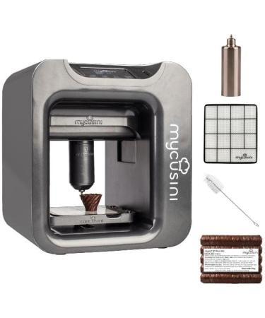 Mycusini 2.0 Elegant Gray 3D Printer Chocolate |Chocolate printer |Kuchendeko |edible decoration |Child -light service |Personalized chocolate (Elegant Gray)