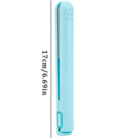 2024 Mini Hair Curler & Flat Iron - Travel-Friendly Ceramic Styling Tool for Short & Fine Hair - Sky Blue 1/2 Inch Barrel - Buy Online on GoSupps.com