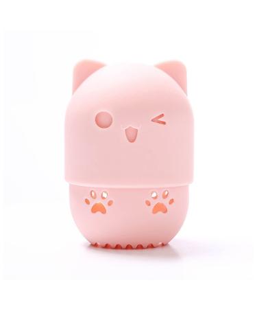 Makeup Sponge Makeup sponge holders Cosmetic Sponge puff Storage Box Portable travel washable Environmentally Silicone Makeup tool accessories Makeup Sponge Holder(Pink)