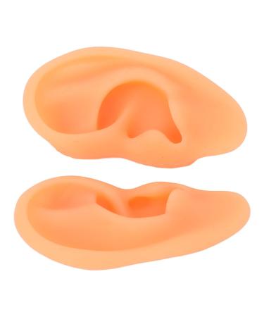 Human Ear Model Left and Right 2 Pieces Acupuncture Ear Model Waterproof Flexible for Training