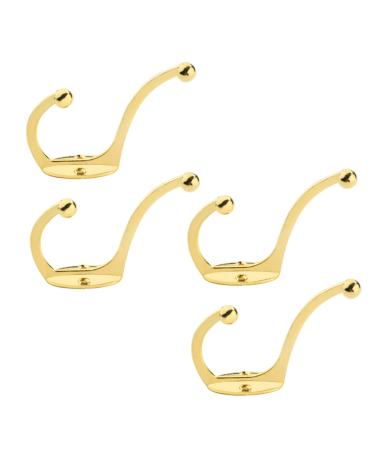ABOOFAN 4pcs Hook up Bath Towel Hook Jacket Hooks Single Robe Hook Utility Hooks Office Old Fashioned Hanger 9.5X6.7X2.3CM Golden