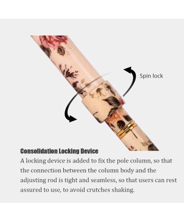 Adjustable Crutches Aluminum Alloy Non- Slip Folding Walking Stick for Male Female Disabled Elderly Mobile Walking Sticks Rose Parent's Gift Handmade Smooth Sailing - Buy Online on GoSupps.com