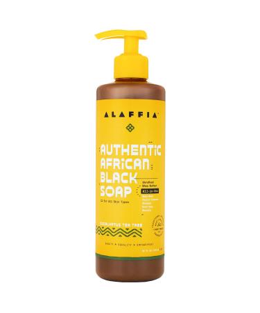 Alaffia Authentic African Black Soap Eucalyptus Tea Tree 16 fl oz (476 ml)