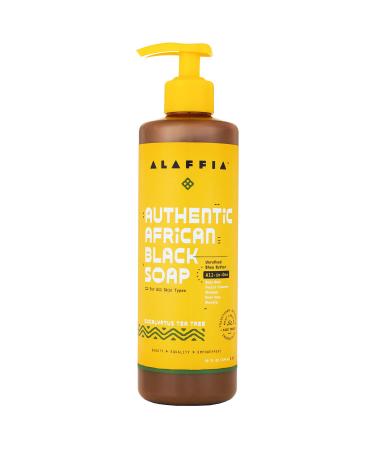 Alaffia Authentic African Black Soap Eucalyptus Tea Tree 16 fl oz (476 ml) - Buy Online on GoSupps.com