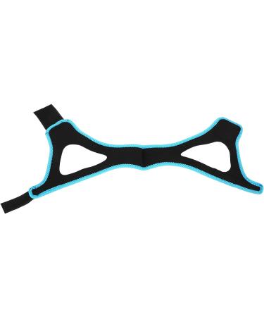 Adjustable Anti-Snoring Chin Strap - Black with Sky Blue Trim - Stop Snoring & Improve Sleep Quality - Buy Online on GoSupps.com