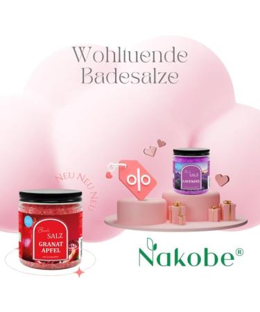 Nakobe Bath salts - 300g - Pomegranate - Sea salt - Luxurious spa experience - Buy Online on GoSupps.com
