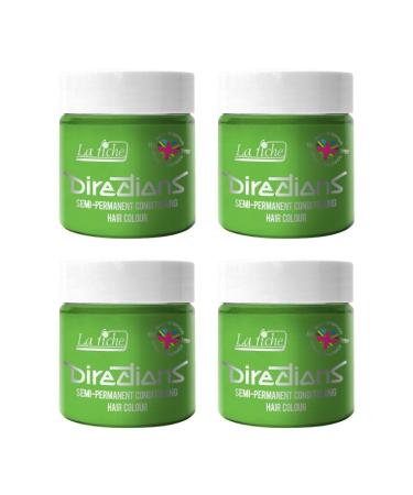 4x La Riche Directions Semi-Permanent Hair Color 100ml Tub - Spring Green Spring Green 100 ml (Pack of 4)