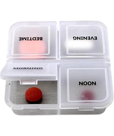 Single Day Pill Box - Compact Travel Organizer with 4 Compartments for Morning Noon Evening & Bedtime - Perfect for Pocket or Bag - Buy Online on GoSupps.com