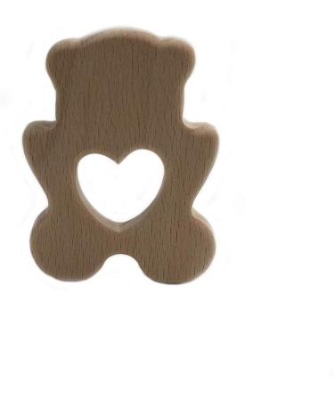 Wendysun 10pcs Cartoon Wood Teether - Natural Animal Bear Shape Baby Teething Toy - Buy Online on GoSupps.com
