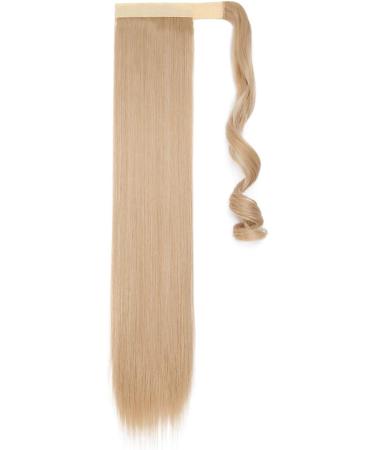 23" Long Straight Wrap Around Ponytail Clip in Hair Extensions One Piece Hairpiece Magic Tape in Pony Tail Extension for Women Dark Blonde mix Bleach Blonde - Buy Online on GoSupps.com