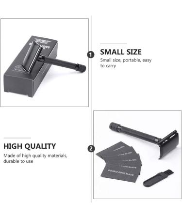 Buy Minkissy Facial Trimmer & Double Edge Safety Razor - Perfect Father's Day Gift for Men | Portable Black Bart Razor with Blades - Buy Online on GoSupps.com