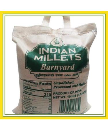 Shastha Barnyard Millet - 10 Lbs (Pack of 1) (Processed, Unpolished & Hulled) 10 Lbs x 1 Bag (Total 10 Lbs) (B-M)