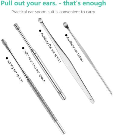 Benkeg Pick Set - 6 Pieces Ear Pick Set Stainless Steel Earpick Ear Wax Curette Remover Cleaner Ear Spoon Spiral Ear Clean Tool with Case - Buy Online on GoSupps.com
