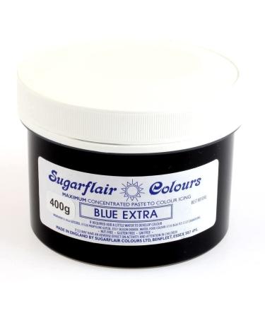 Sugarflair Blue Extra Maximum Concentrated Food Colouring Paste for Use with Sugarpaste Flowerpaste Buttercream Royal Icing Cake Batter and more - 400g 400 g (Pack of 1) Blue