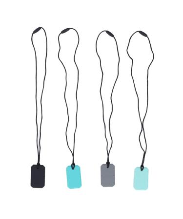 4Pcs Sensory Toys  Soft Food Grade Silicone Chew Necklace Chew Buddy Sensory Chew Necklace Pendant Oral Sensory for Children Or Adults Boys Girls