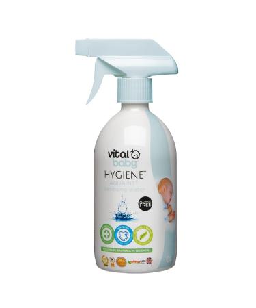Vital Baby Hygiene AQUAINT Sanitising Water - Kills 99.9% of Germs - Baby Safe - No Alcohol Fragrance or Harmful Chemicals Safe to Swallow Sanitise Baby Bottles Soothers Toys & Surfaces - Vegan