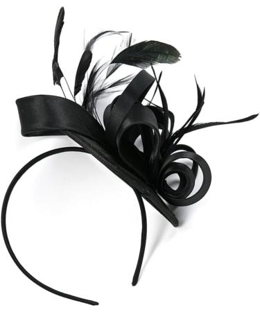 FRCOLOR Wedding Hair Band Fascinator Headband Carnival Headband Wedding Hair Jewellery Wedding Hair Accessories Hair Band Wedding Decoration Wedding Hair Band Feather Flower Headband Decoration One Size Black - Buy Online on GoSupps.com