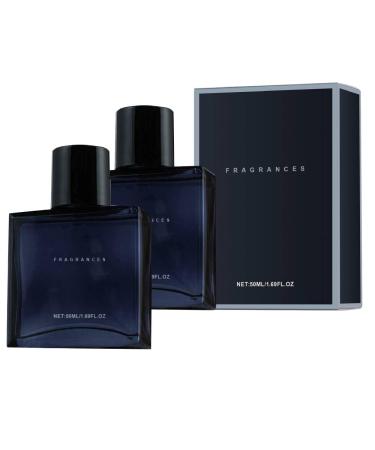 Fragrance Cologne for Men Men's Eau De Toilette Long Lasting and Sophisticated Scent for Everyday Wear Romantic Eau De Toilette Spray Great Gift for Him 50ml/1.69fl.oz (2 Pcs)