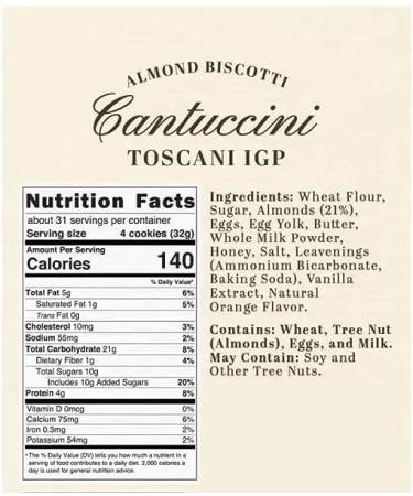 Cantuccini Signiture Almond Biscotti (1KG) Toscani IGP Premium Authentic Italian Biscotti Boxed Treatz - Buy Online on GoSupps.com