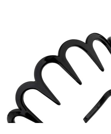 Sharplace Women's Black Headband with Teeth Comb - Wave Hairband for Effortless Style | International Shipping Available - Buy Online on GoSupps.com