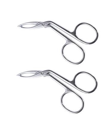 Beavorty 2st eyebrow tweezers Hair remover made of stainless steel tweezers with sloping lace tweezers with flat tip straight lace of eyebrow scissors clip stainless steel white