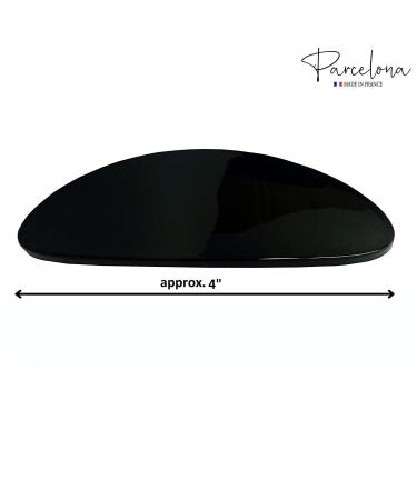 Parcelona French Oval Celluloid Glossy Black Automatic Hair Clip Barrette - Strong Hold Hair Accessory for Girls and Women - Made in France - (Black) - Buy Online on GoSupps.com