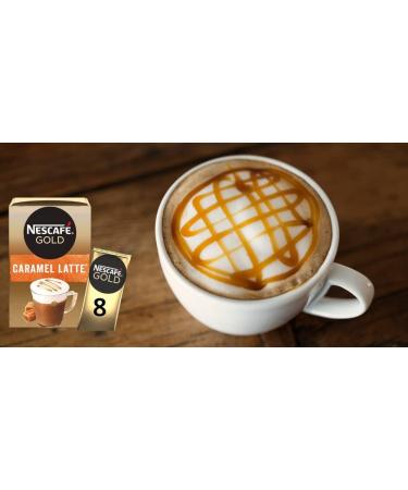 Nescafe Gold Instant Coffee Sachets Contains 48 Caramel Latte Sachets Bundled With 48 x Temas Store Coffee Stirrers & 1 x Reusable Coffee Cup| Coffee Gift Set | Coffee Sachets Individually Wrapped - Buy Online on GoSupps.com