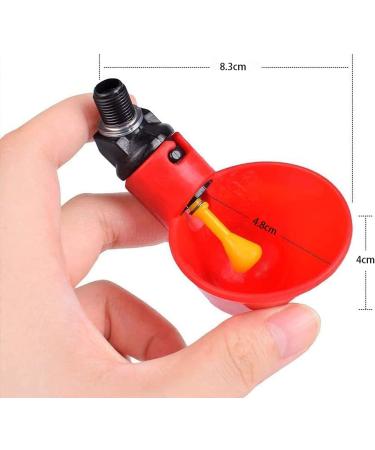 Red Automatic Plastic Chicken Drinker Cups 6pcs Poultry Drinke Used for Poultry Chicken Hen and Birds - Buy Online on GoSupps.com