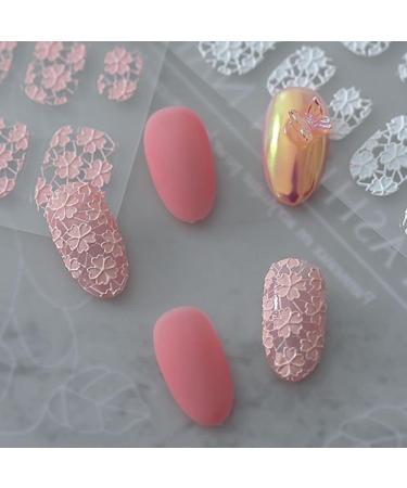 3D DIY Design Pink White Nail Sticker Art Embossed Manicure Decal(B) - Buy Online on GoSupps.com