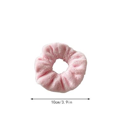 Pink Velvet Hair Scrunchies 2-Piece Set - Soft Bunny Furry Hair Ties for Women & Girls - Buy Online on GoSupps.com