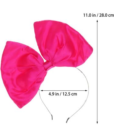Minkissy Huge Bow Headband Candy Colored Hair Hoop Party Props Lovely Large Bowknot Hairband Party Props for Woman Girl(Rosy) - Buy Online on GoSupps.com