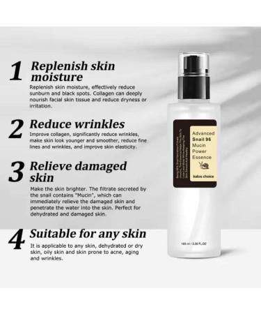 Snail Mucin 96% Power Repairing Essence - Hydrating Serum for Dull Skin & Fine Lines | 100ml Korean Skincare - Buy Online on GoSupps.com