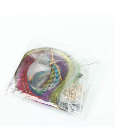 Feather Hair Extension Kit: 50 Synthetic Feathers with 100 Beads, Plier, and Hook - Buy Online on GoSupps.com