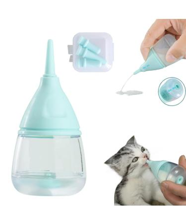 Kitten Bottles for Nursing Puppy Bottles for Nursing Puppy Milk Anti-Choking Puppy Feeder Design with 2pcs Replaceable and Reusable Silicone Nipples for Feeding Newborn Pets (blue)
