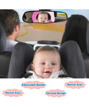 AIPINQI Baby Car Mirror - 100% Shatterproof Safety | Rear and Forward Facing Cartoon Mirror for Infant and Newborn (Rabbit) - Buy Online on GoSupps.com