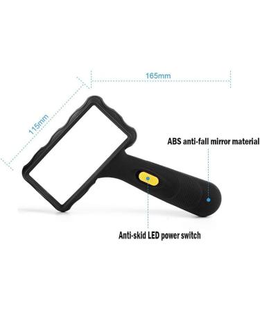 Portable Reading Magnifier with 2 LED Lights 10X Optical HD Glass Lens Handheld Glass Learning and Enjoying Office Learning Made in China - Buy Online on GoSupps.com