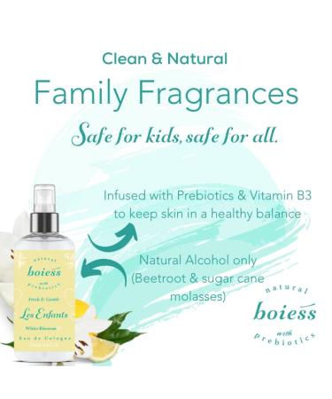 Boiess White Blossom Cologne for Moms, Babies & Kids 8.5 FL Oz | Natural Eau de Cologne with Clean & Fresh Scent | Gentle Fragrance for Soft & Sensitive Skin - Buy Online on GoSupps.com