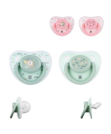 Kikkaboo Baby Pacifier Savanna 0-6 months 2 pieces two ventilation holes silicone color: green