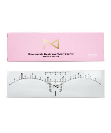 PACK OF 100 M - Transparent Disposable Eyebrow Ruler Stencils - Mapping Stickers for Microblading Permanent Makeup Permanent Make Up Henna Brows Measuring Tool Suitable For All Face Shape
